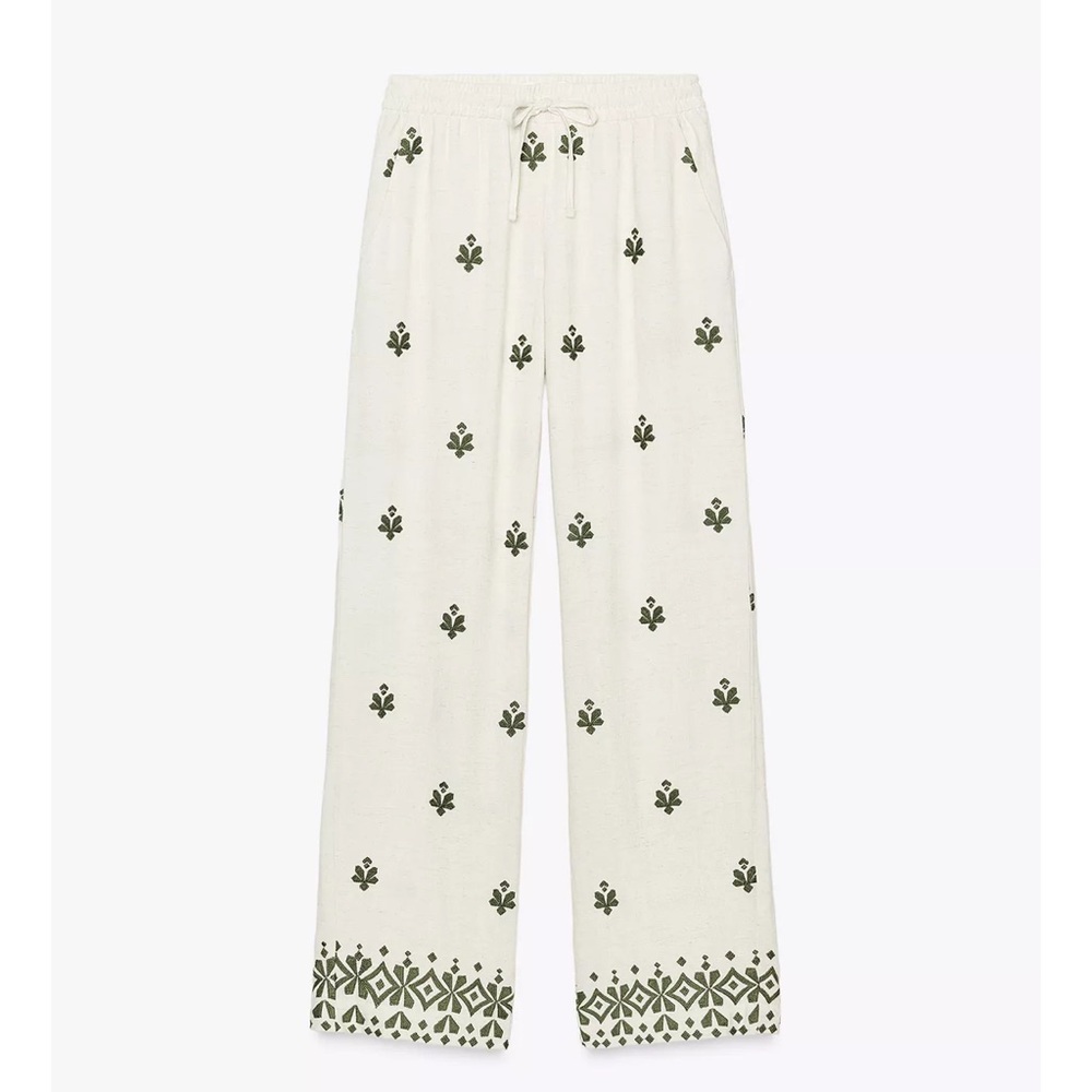 ZARA BLOGGERS FAV EMBROIDERED WIDE LEG PANTS